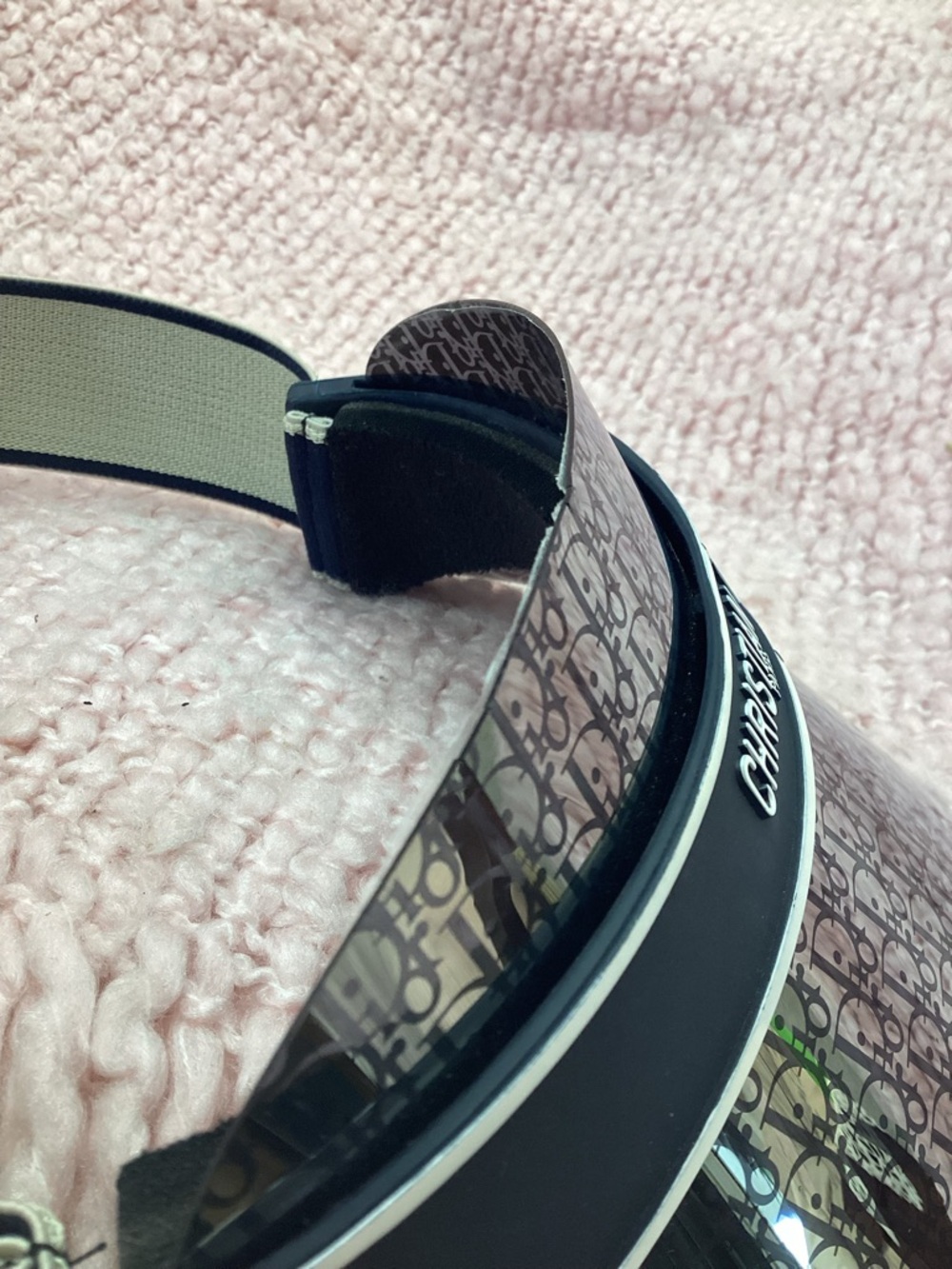 Christian Dior Monogram Visor in Metallic Silver and Navy - Picture 11 of 12